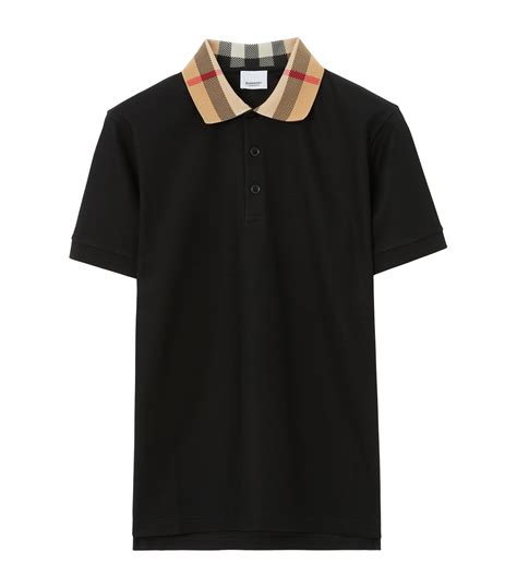 burberry polo pattern collar|Check Collar Cotton Polo Shirt in Black .